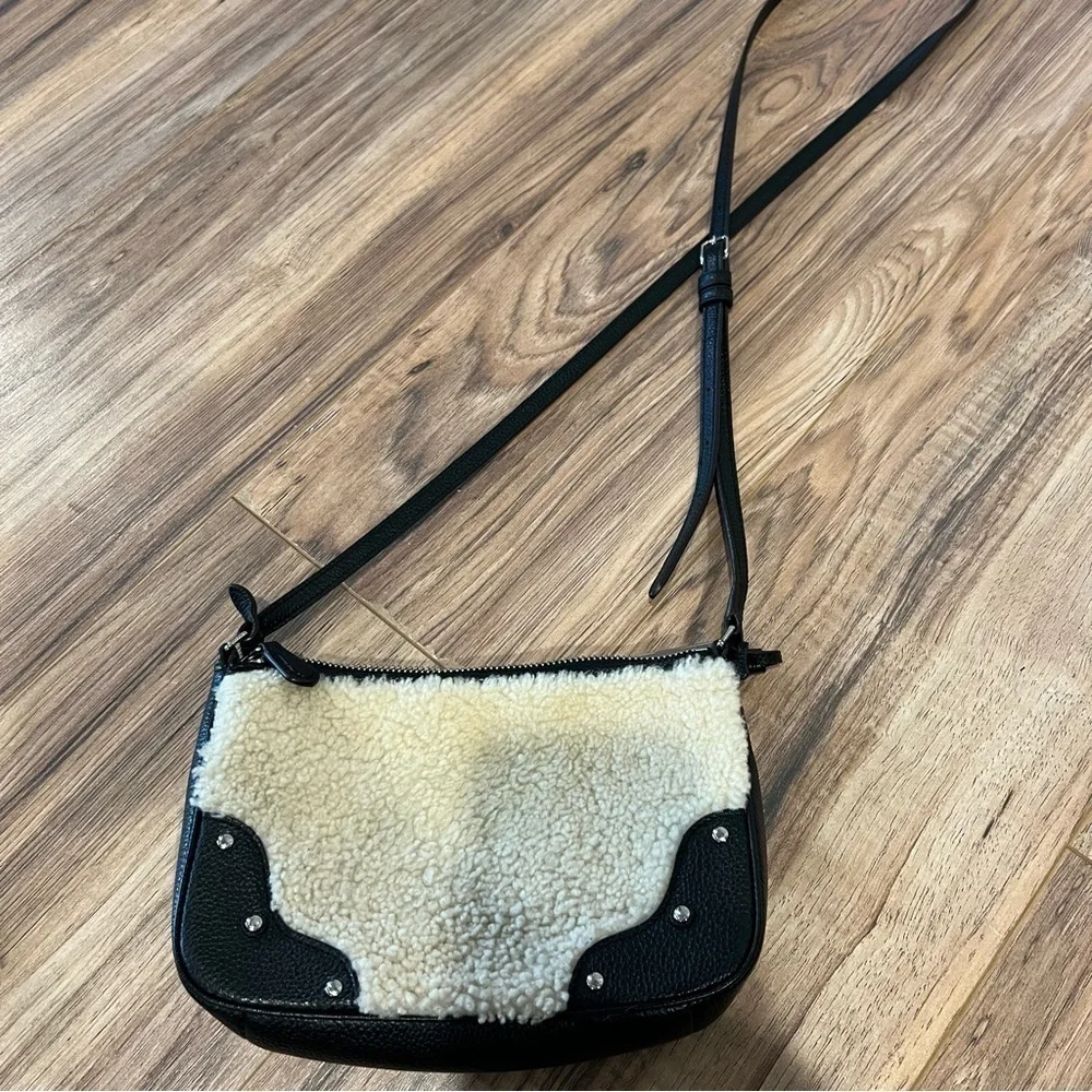 COACH Shearling Leather Rhyder Pochette Crossbody Bag